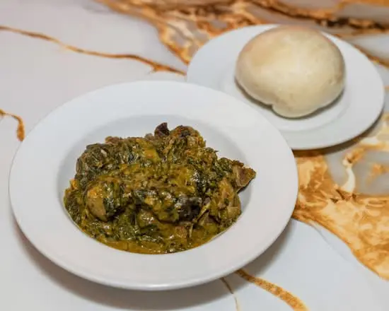 Poundo and Bitter Leaf Soup at Bisi Kitchen in Winnipeg